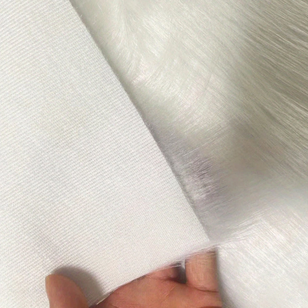 Faux Fur tæppe 60 x 90 cm hvid