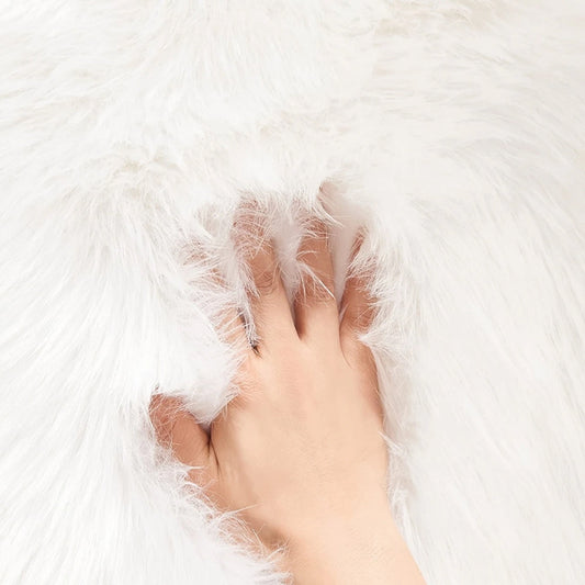 Faux Fur tæppe 60 x 90 cm hvid