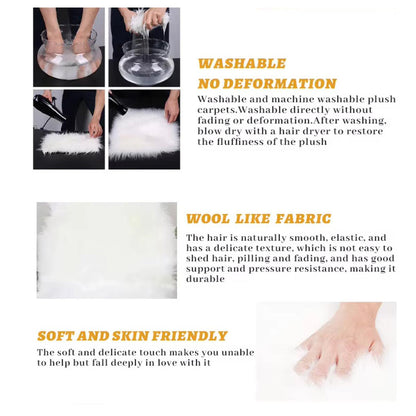 Faux Fur tæppe 60 x 90 cm hvid