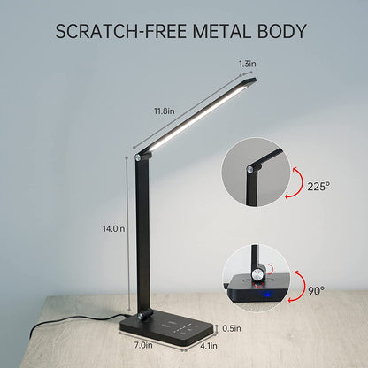 LED-bordlampe/foldelampe m. trådløs oplader, 5 farver og touch