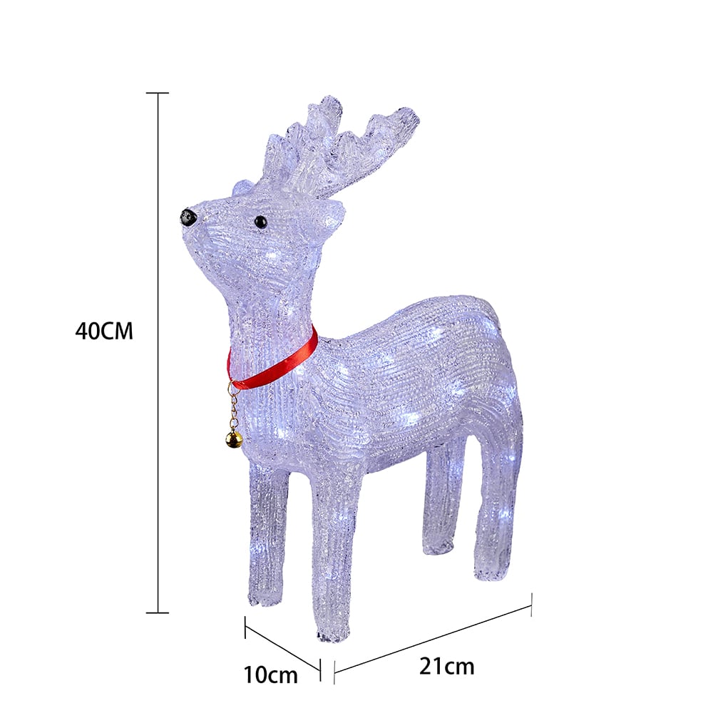 Rensdyr Akryl - højde 40 cm med LED-Lys