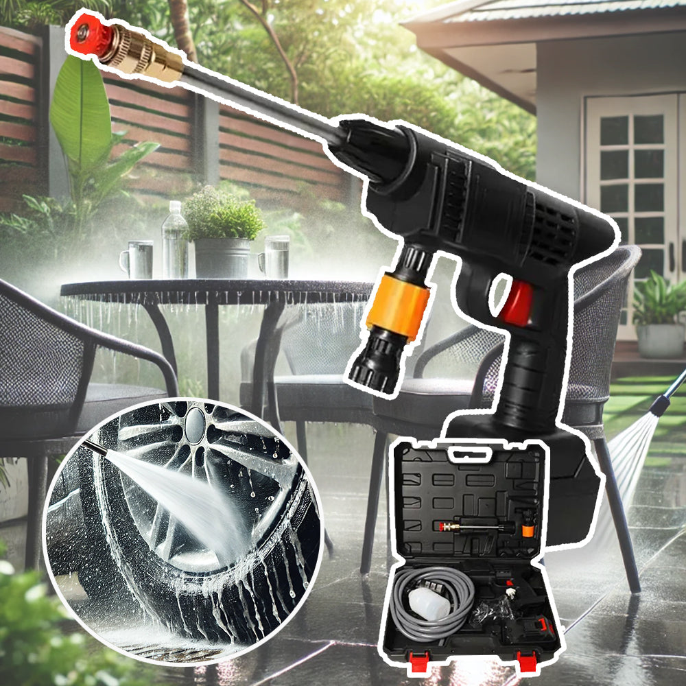 Højtryksrenser transportabel 26 bar/377 PSI – m/batteri 260W inkl. oplader og kuffert