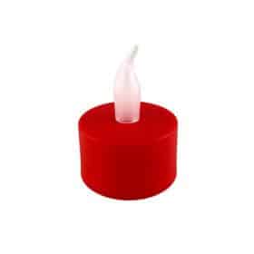 LED Fyrfadslys i plastik - 12 stk. - ø3,5 x 5 cm - rød -