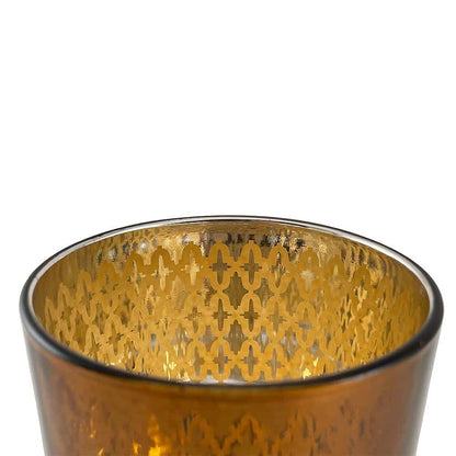 Fyrfadsstager i glas (2 stk.) kobber/sort fra SIA Home Fashion