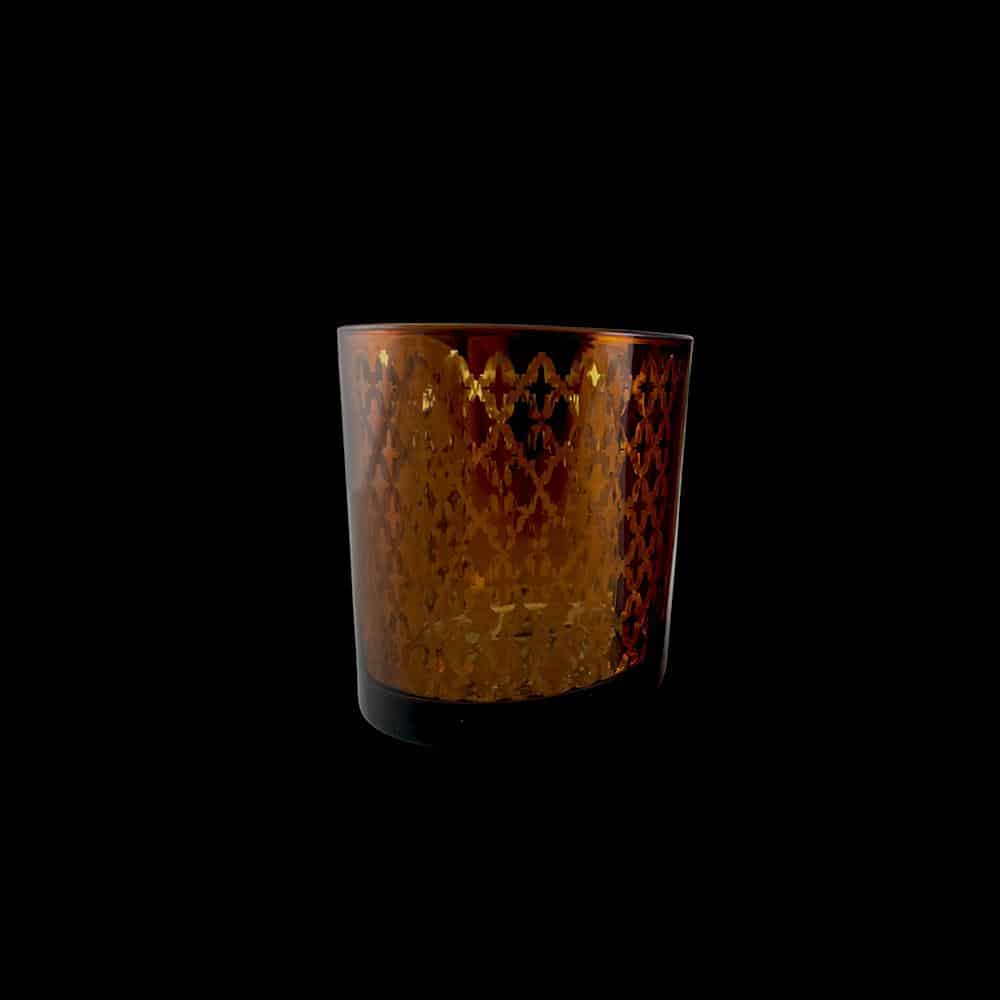 Fyrfadsstager i glas (2 stk.) kobber/sort fra SIA Home Fashion