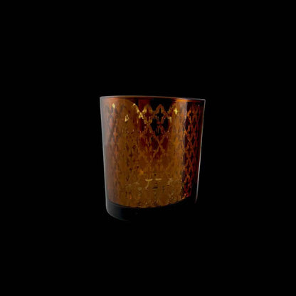 Fyrfadsstager i glas (2 stk.) kobber/sort fra SIA Home Fashion