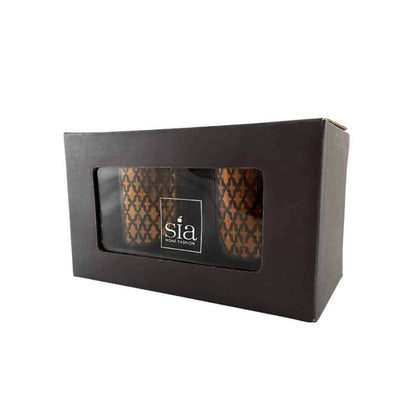 Fyrfadsstager i glas (2 stk.) kobber/sort fra SIA Home Fashion