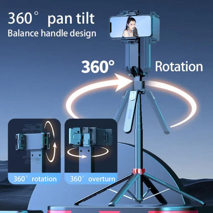 Selfiestick med Intelligent Ansigtssporing og AI Gestusstyring inkl. lys