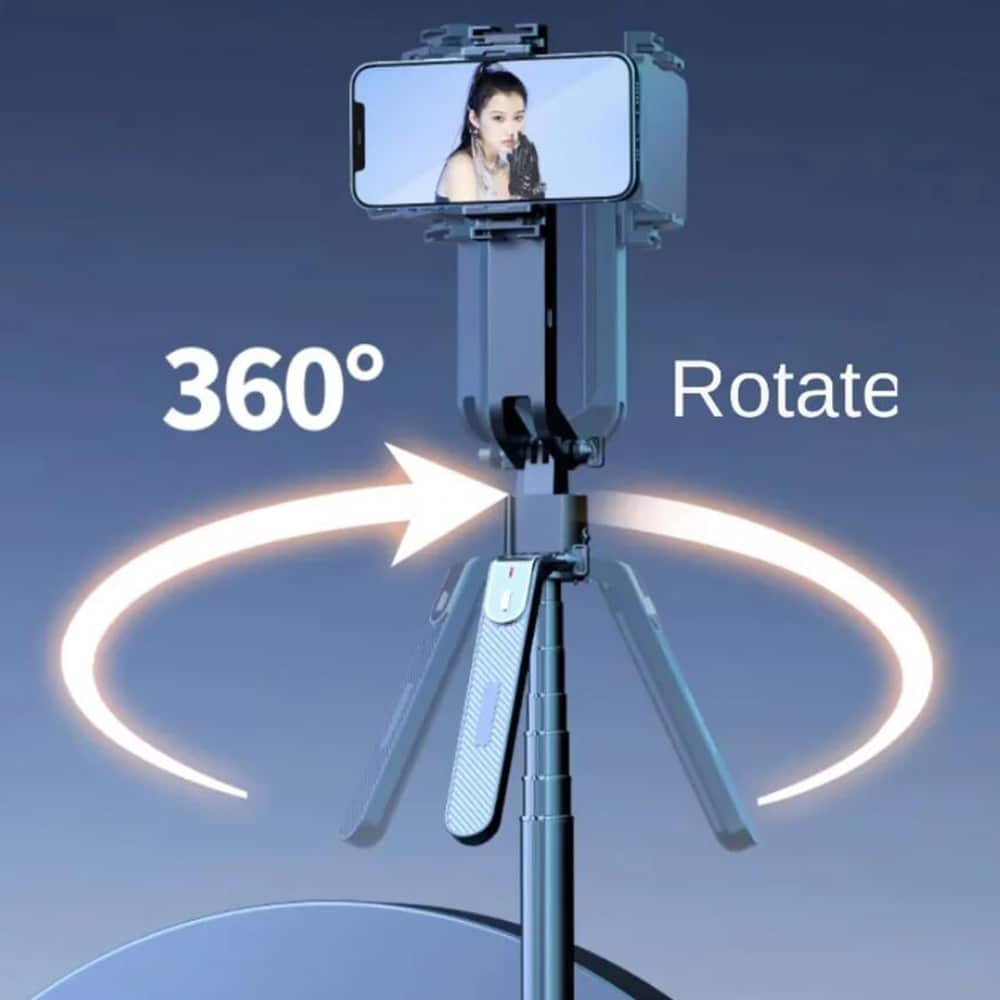 Selfiestick med Intelligent Ansigtssporing og AI Gestusstyring inkl. lys