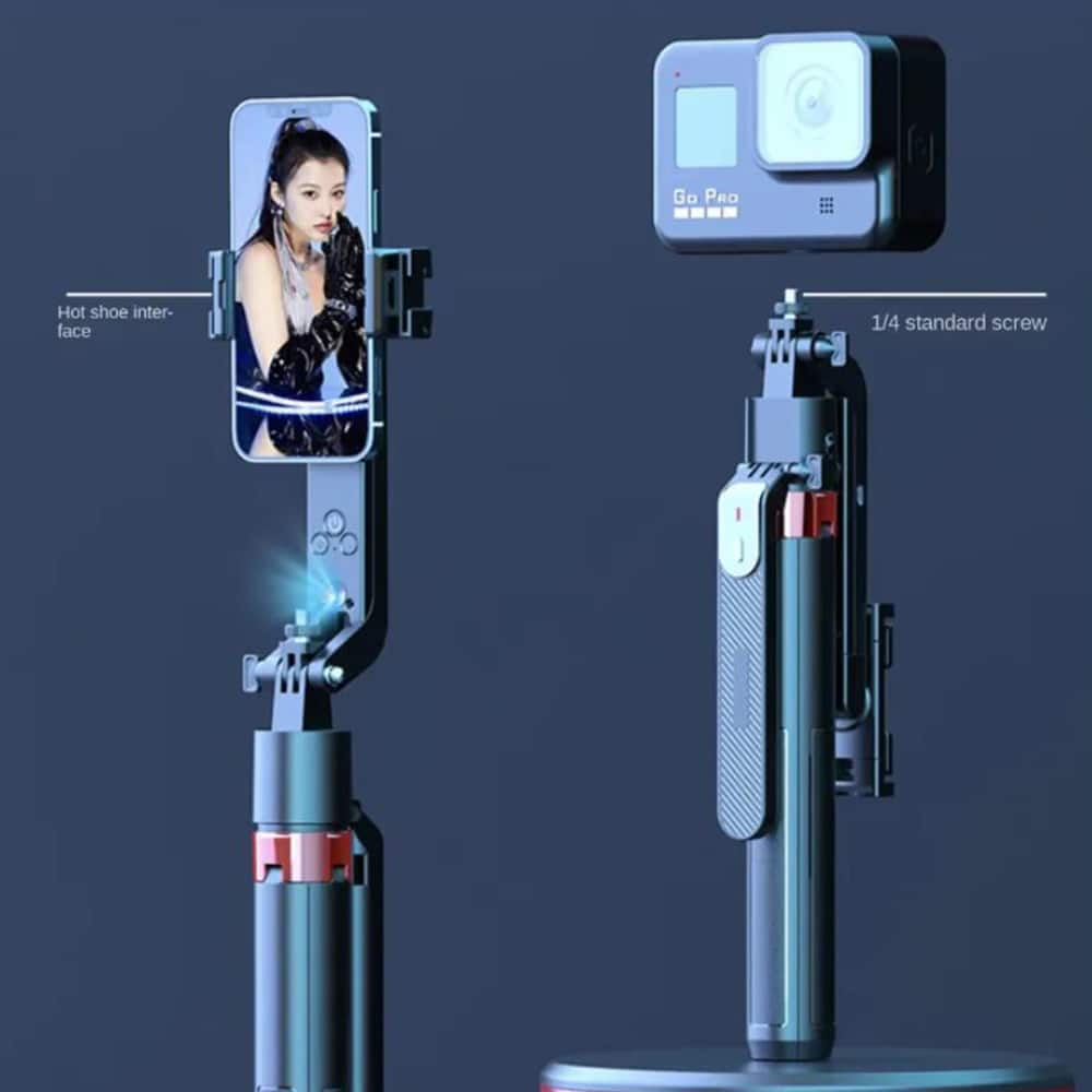 Selfiestick med Intelligent Ansigtssporing og AI Gestusstyring inkl. lys