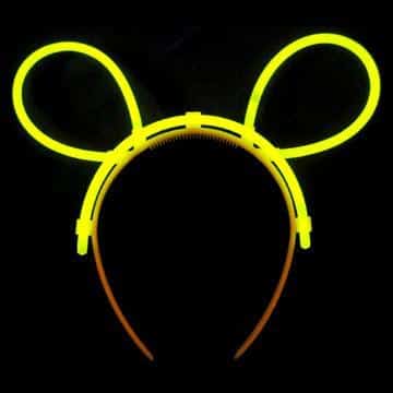 Hårbånd m/Ører -Selvlysende glow stick