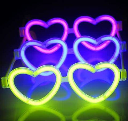 Briller Hjerteformet - Selvlysende glow stick