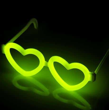 Briller Hjerteformet - Selvlysende glow stick