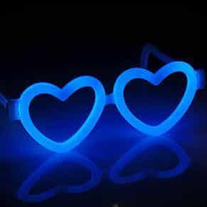 Briller Hjerteformet - Selvlysende glow stick