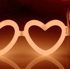 Briller Hjerteformet - Selvlysende glow stick