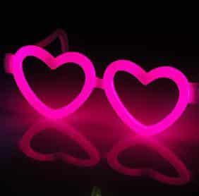 Briller Hjerteformet - Selvlysende glow stick