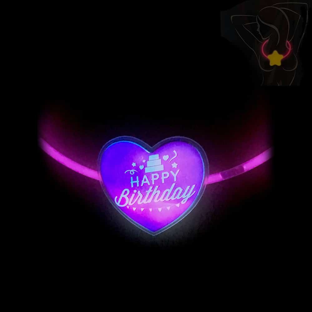 Halskæde m/hjerte- Selvlysende glow stick - 2 modeller