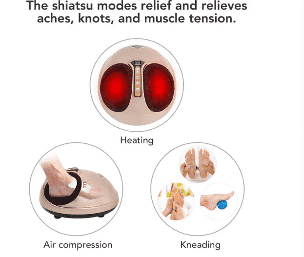 Shiatsu fodmassageapparat med varme