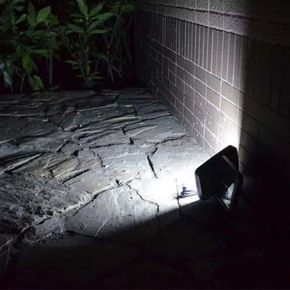 LED Lampe sort (firkantet) m/bevægelsessensor - Solcelle/Solar