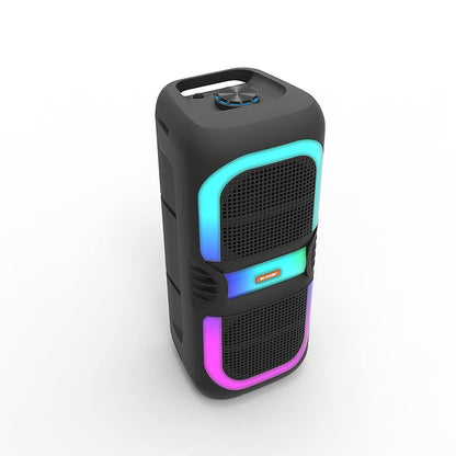 Soundbox højtaler med bluetooth, RGB-lys, FM-radio og mikrofon (56 x 24 cm.)