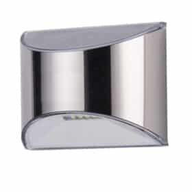 LED-solcelle Væglampe (downlight), 2 stk. rustfri stål look