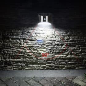 LED-solcelle Væglampe (downlight), 2 stk. rustfri stål look