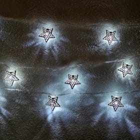 LED-Lyskæde m/Sølv Stjerner (3,5 meter)