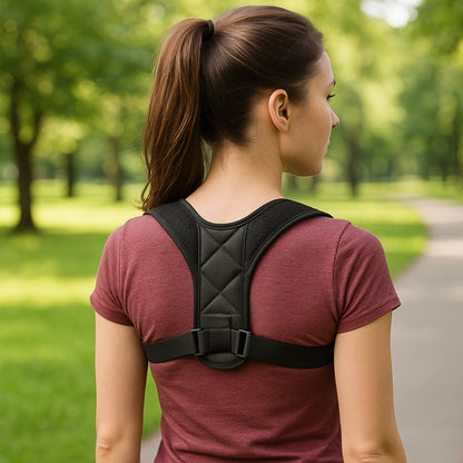 Justerbar holdningskorrigerende rygstøtte