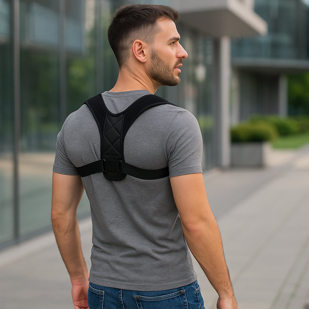 Justerbar holdningskorrigerende rygstøtte