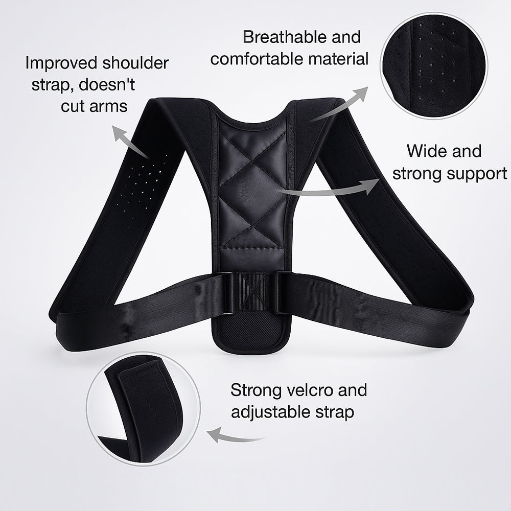 Justerbar holdningskorrigerende rygstøtte