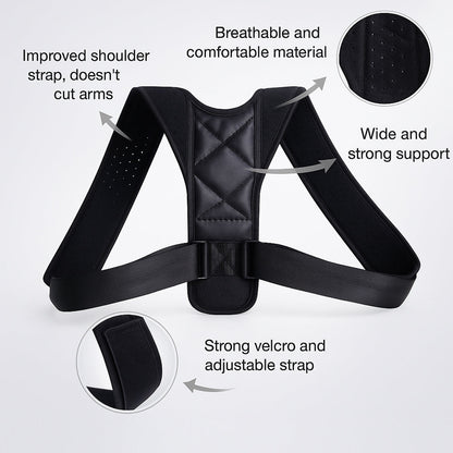 Justerbar holdningskorrigerende rygstøtte