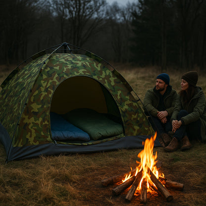 Quick-Up Camouflagetelt til 3–8 personer