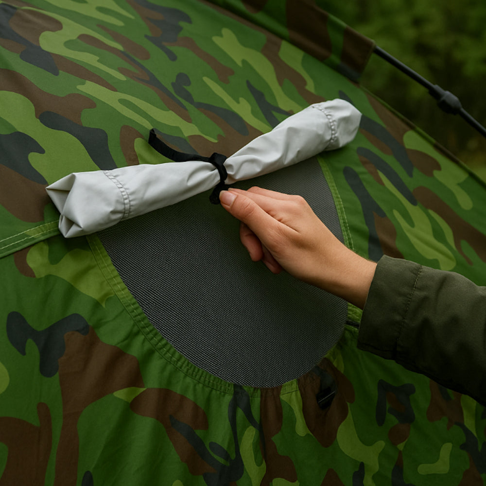 Quick-Up Camouflagetelt til 3–8 personer