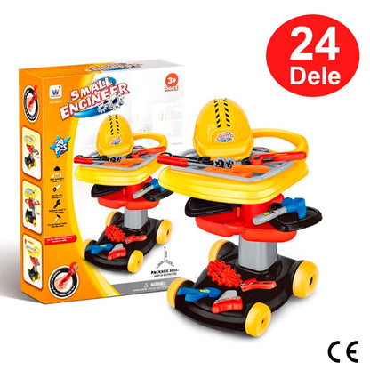 Trolley med værktøjsbord (24 dele)