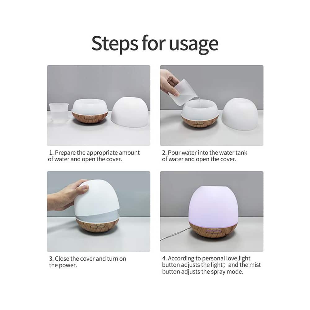 Aroma Diffuser 400 ML m/fjernbetjening - Stilren og smuk – 2 farver -