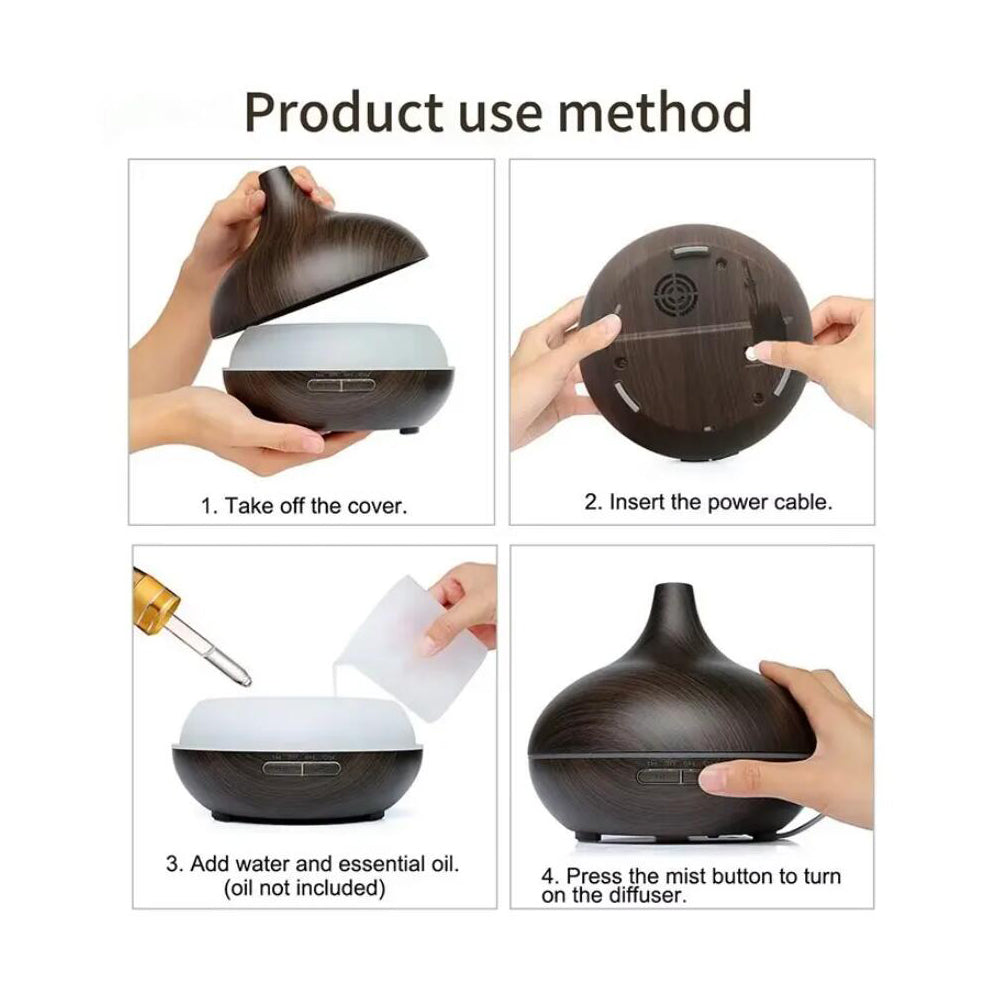 Aroma Diffuser – 500 ml med trælook