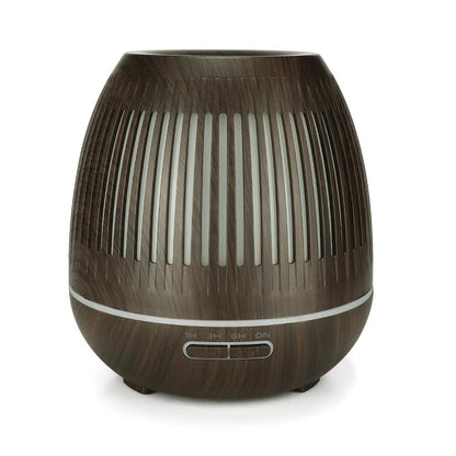 Aroma Diffuser 400 ML m/fjernbetjening - Stilren i brunt og lyst træ -