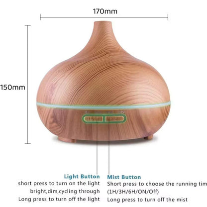 Aroma Diffuser – 500 ml med trælook