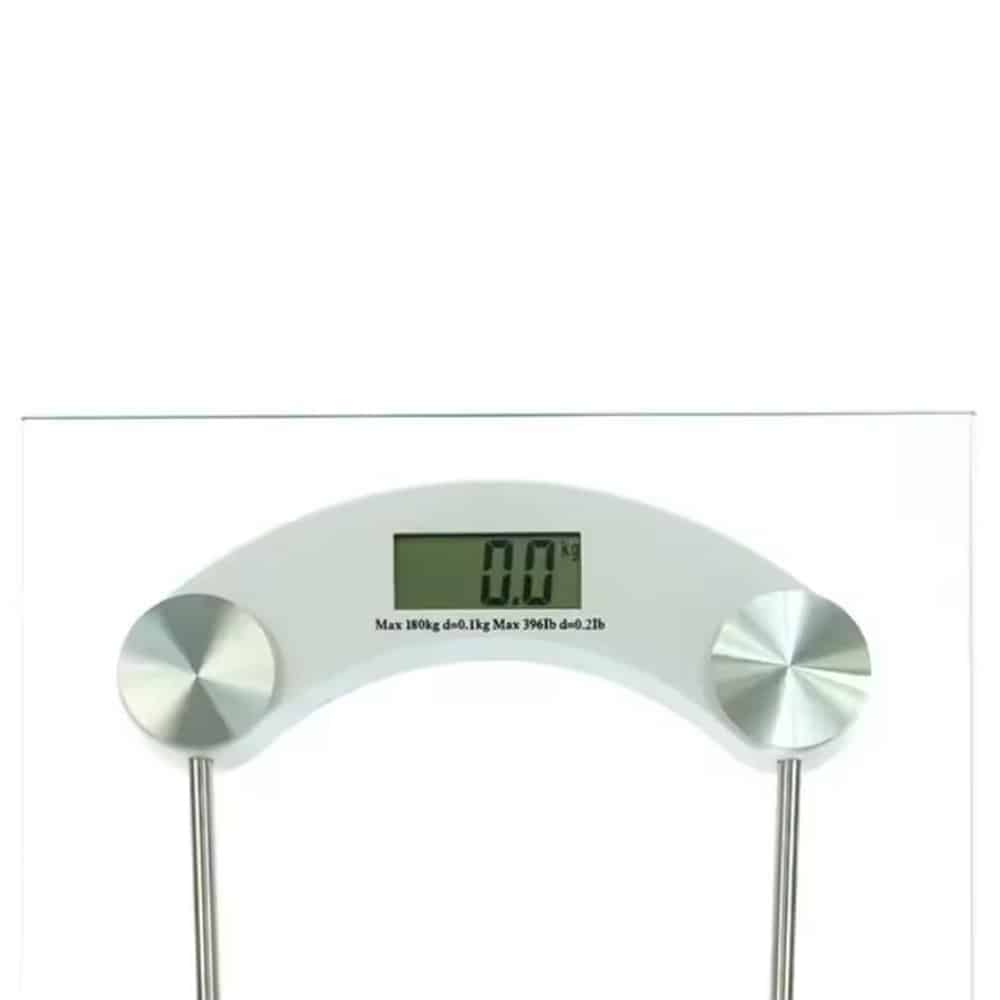 Badevægt (180 kg) med gennemsigtig glasplatform