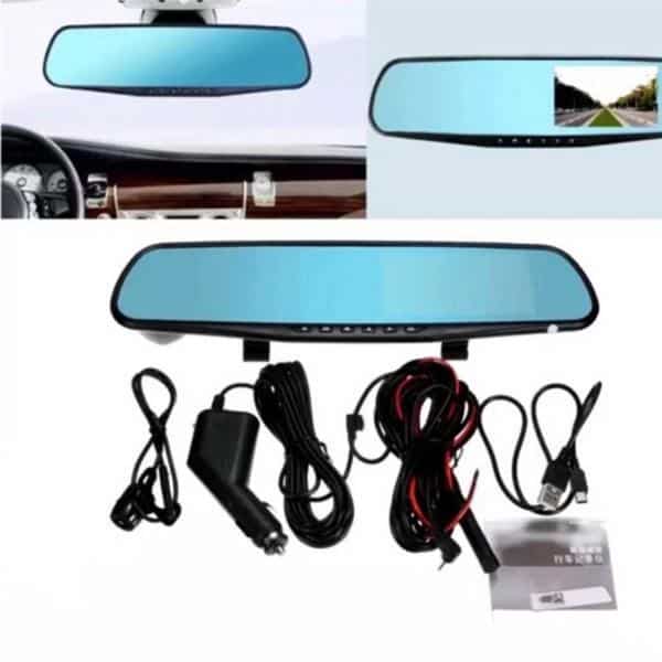 Dashcam bakspejl med front/bak kamera (Fuld HD og Nightvision)