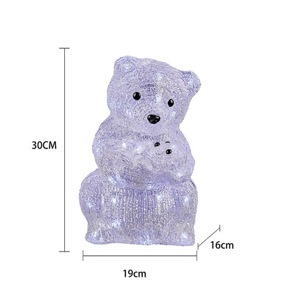 Bjørn Akryl - højde 20 cm med LED-Lys