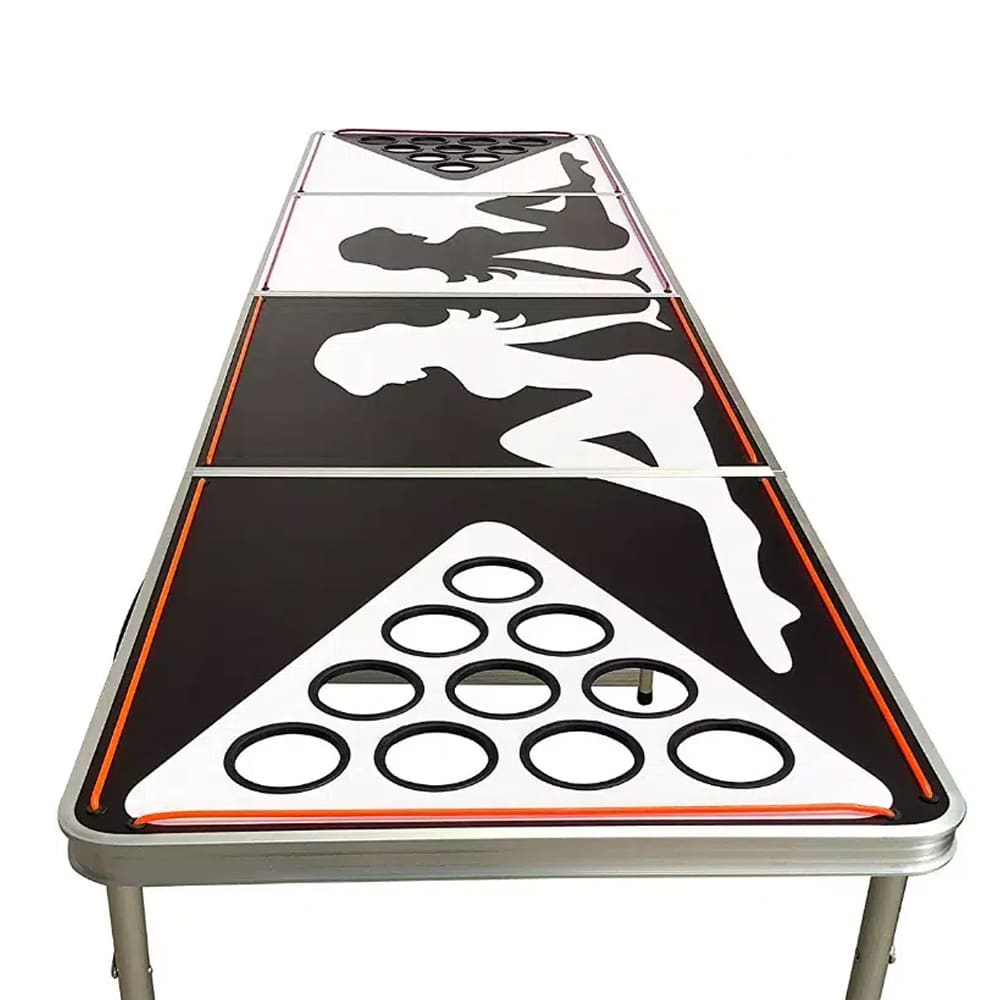 Beer Pong Bord med lys - kopper/bolde medfølger (foldbart)