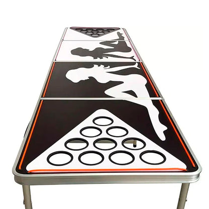 Beer Pong Bord med lys - kopper/bolde medfølger (foldbart)