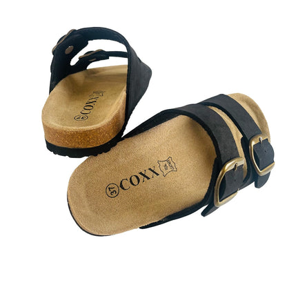 Klassiske Bio Sandaler i Læder m/skålet hæl og tå greb - brune eller sorte -