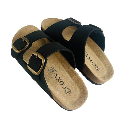 Klassiske Bio Sandaler i Læder m/skålet hæl og tå greb - brune eller sorte -