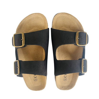 Klassiske Bio Sandaler i Læder m/skålet hæl og tå greb - brune eller sorte -