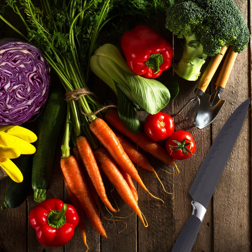 Knivsæt (7 dele + skræller) Royalty Line m/marmorbelægning