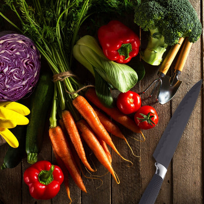 Knivsæt (7 dele + skræller) Royalty Line m/marmorbelægning