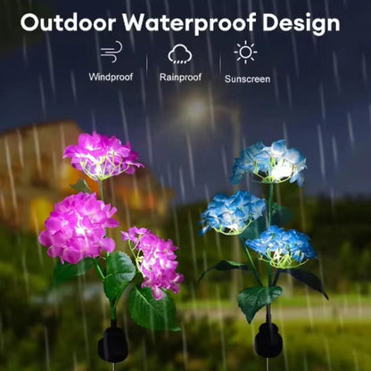 Solcelle-hortensia havelamper