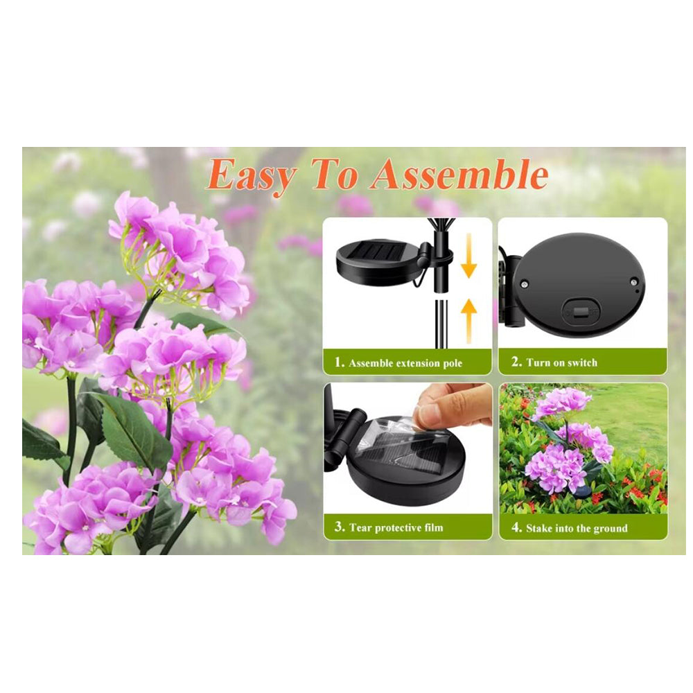 Solcelle-hortensia havelamper